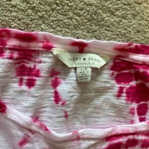 Knotted Lucky pink tie dye T-shirt